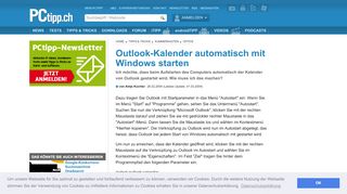 
                            3. Outlook-Kalender automatisch mit Windows starten - PCtipp.ch