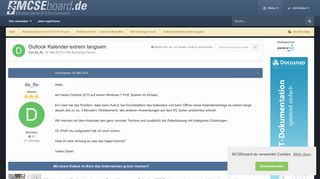 
                            6. Outlook Kalender extrem langsam - MS Exchange Forum - MCSEboard.de