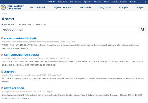
                            5. outlook mail | Arama | Doğu Akdeniz Üniversitesi (DAÜ), Kıbrıs