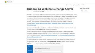 
                            2. Outlook na web no Exchange Server | Microsoft Docs