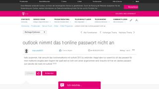 
                            3. outlook nimmt das t-online passwort nicht an - Telekom hilft Community