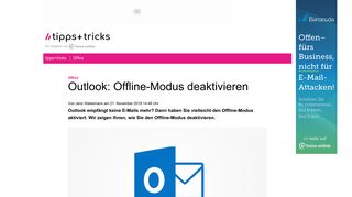 
                            5. Outlook: Offline-Modus deaktivieren - Heise