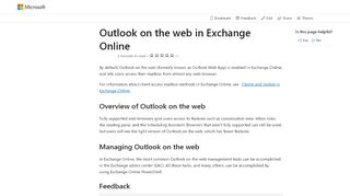 
                            8. Outlook on the web in Exchange Online | Microsoft Docs