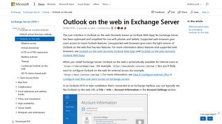 
                            2. Outlook on the web in Exchange Server | Microsoft Docs