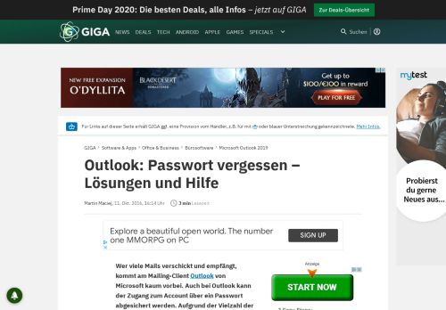 
                            6. Outlook: Passwort vergessen – Lösungen und Hilfe – GIGA
