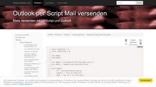 
                            13. Outlook per Script Mail versenden - Script Examples