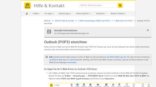 
                            13. Outlook (POP3) einrichten - WEB.DE Hilfe