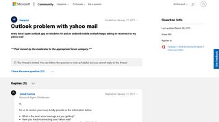 
                            8. Outlook problem with yahoo mail - Microsoft Community