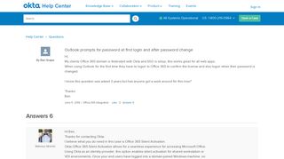 
                            12. Outlook prompts for password at first login and after password change