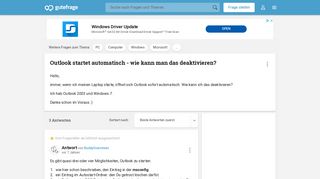 
                            10. Outlook startet automatisch - wie kann man das deaktivieren ...