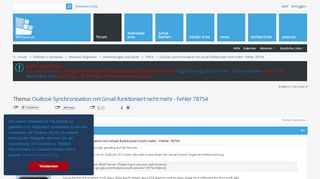 
                            6. Outlook Synchronisation mit Gmail funktioniert nicht mehr - Fehler 78754