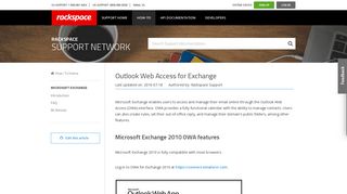 
                            12. Outlook Web Access for Exchange - Rackspace Support