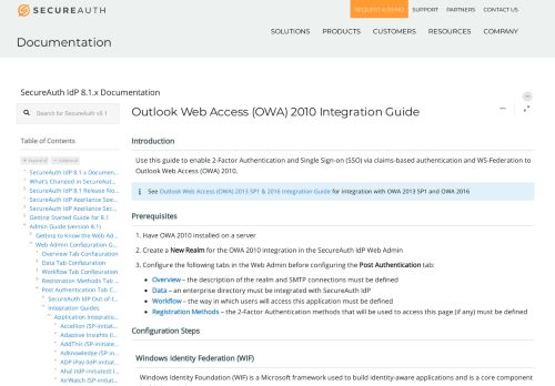 
                            12. Outlook Web Access (OWA) 2010 Integration Guide - SecureAuth IdP ...
