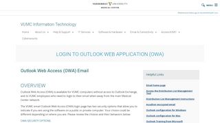 
                            10. Outlook Web Access (OWA) Email | VUMC Information Technology