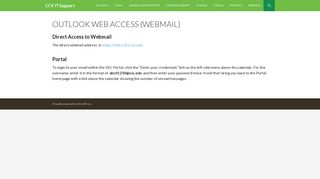 
                            4. Outlook Web Access (Webmail) | CCV IT Support