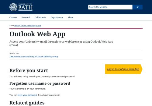 
                            2. Outlook Web App - bath.ac.uk