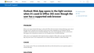 
                            5. Outlook Web App opens in the light version when it's used in Office ...