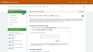 
                            7. Outlook Web App (OWA) - UT EID - ServiceNow