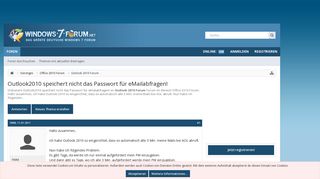 
                            10. Outlook2010 speichert nicht das Passwort für eMailabfragen ...