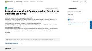 
                            4. Outlook.com Android App: connection failed error and other ...