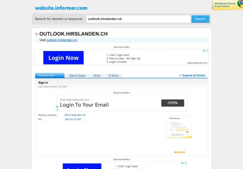 
                            4. outlook.hirslanden.ch at WI. Outlook Web App - Website Informer