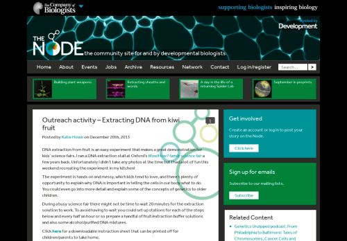 
                            10. Outreach activity - Extracting DNA from kiwi fruit - the Node