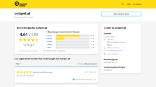 
                            7. outspot.at Bewertungen & Erfahrungen | Trusted Shops