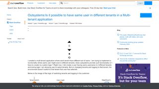 
                            6. Outsystems:Is it possible to have same user in different tenants ...
