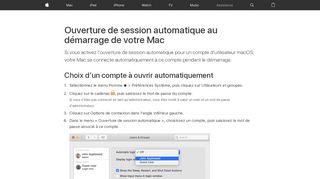 
                            10. Ouverture de session automatique au démarrage de votre Mac ...