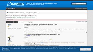 
                            5. Ouverture de session automatique Windows 7 Pro - Forum du ...