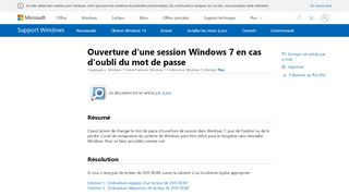 
                            5. Ouverture d'une session Windows 7 en cas d'oubli du mot de passe