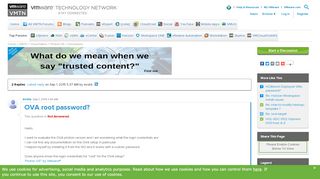 
                            3. OVA root password? |VMware Communities