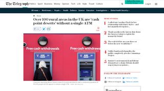 
                            8. Over 100 rural areas in the UK are 'cash point deserts' without a single ...