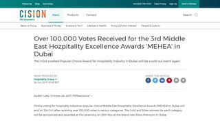 
                            12. Over 100,000 Votes Received for the 3rd Middle East ...