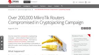 
                            13. Over 200,000 MikroTik Routers Compromised in Cryptojacking ...