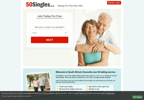 
                            11. Over 50 Dating South Africa - Join 50 Singles For Free Today