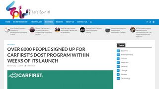 
                            12. OVER 8000 PEOPLE SIGNED UP FOR CARFIRST'S DOST