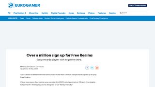 
                            12. Over a million sign up for Free Realms • Eurogamer.net