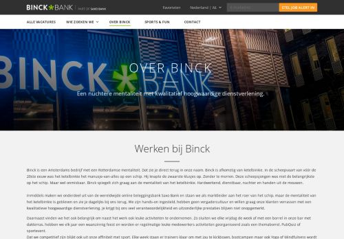 
                            9. Over Binck - Werken bij BinckBank