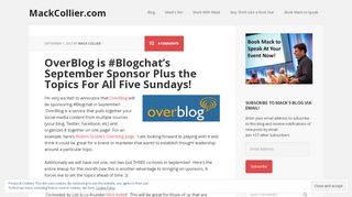 
                            13. OverBlog is #Blogchat's September Sponsor Plus the Topics For All ...