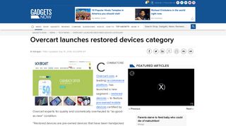 
                            11. Overcart launches restored devices category - Latest News | Gadgets ...