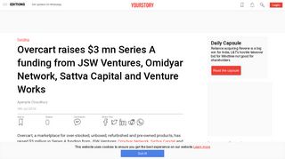
                            10. Overcart raises $3 mn Series A funding from JSW Ventures, Omidyar ...
