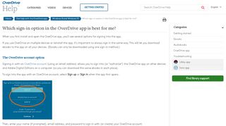 
                            6. OverDrive | Which sign-in option in the OverDrive ap...
