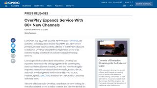 
                            7. OverPlay Expands Service With 80+ New Channels - CNBC.com