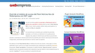 
                            4. Override al módulo de acceso del Pack Noticias Nex de Webempresa ...