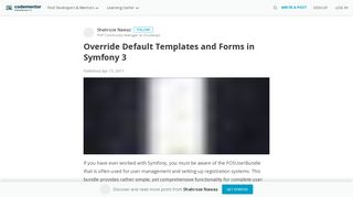 
                            12. Override Default Templates and Forms in Symfony 3 | Codementor