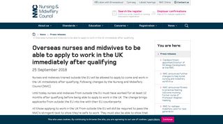 
                            5. Overseas nurses and midwives to be able to apply to work in ... - NMC