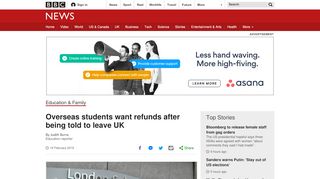 
                            10. Overseas students want refunds after being told to leave UK - BBC News