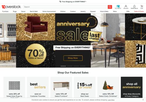 
                            3. Overstock: The Best Deals Online : Furniture, Bedding, Jewelry & More