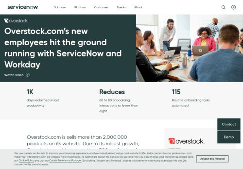 
                            10. Overstock.com | Customer Success | ServiceNow